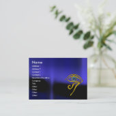 CARTE DE VISITE BLEUE TALISMAN / OEIL OR HORUS (Debout devant)