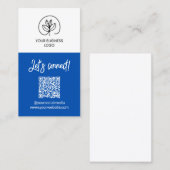 Carte de visite bleue unilatérale Code QR Let's Co (Devant / Derrière)