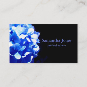 Carte De Visite Bleus cobalt floraux élégants hortensias bleus