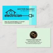 Carte De Visite Bleus frappants Électricien Câble (Devant / Derrière)