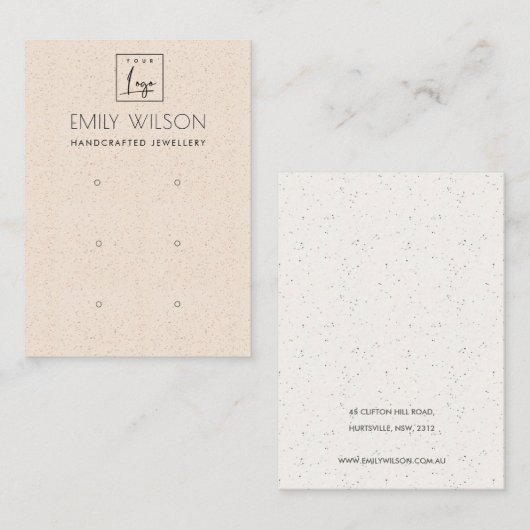 CARTE DE VISITE BLEUS PEACH CERAMIC TEXTURE 3 EARRING AFFICHER LOG (Devant / Derrière)