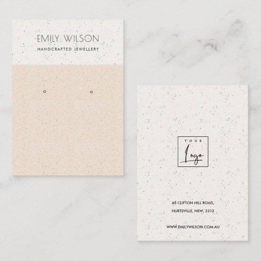 CARTE DE VISITE BLEUS PEACH CERAMIC TEXTURE REARRÊTER AFFICHER LOG (Devant / Derrière)