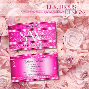 Carte De Visite Bling Glam Girly rose Parties scintillant Étincel