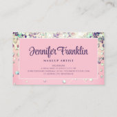 Carte De Visite Bling Holographique Parties scintillant maquillage (Dos)