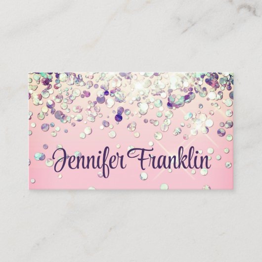 Carte De Visite Bling Holographique Parties scintillant maquillage (Devant)