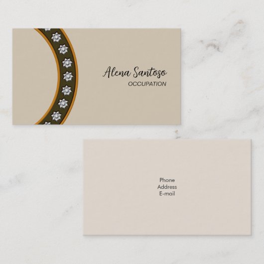 Carte De Visite Bling Séquence Or (Devant / Derrière)