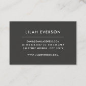 Carte De Visite Bliss botaniques | Élégant floral peint | Noir (Dos)