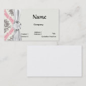 Carte De Visite bliss crème et gris tan damassé (Devant / Derrière)