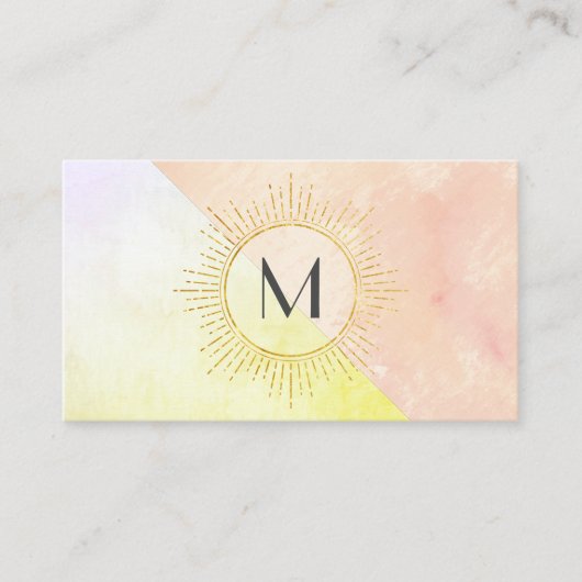 Carte De Visite Bloc couleur aquarelle Élément éclairé (Devant)