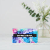 Carte De Visite Bloc couleur de peinture d'aquarelle simple (Debout devant)