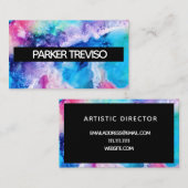 Carte De Visite Bloc couleur de peinture d'aquarelle simple (Devant / Derrière)