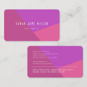 Carte De Visite Bloc couleur gras - rose et violet, pas de logo (Devant / Derrière)