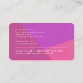Carte De Visite Bloc couleur gras - rose et violet, pas de logo (Dos)