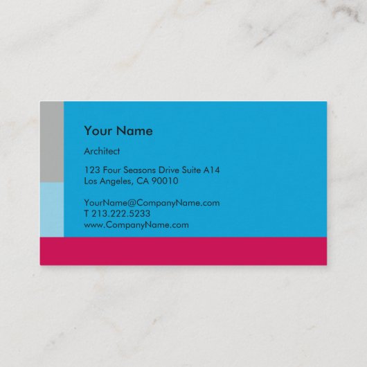 Carte De Visite Bloc de conception bleu rouge (Dos)