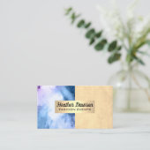 Carte De Visite Bloc de couleur | Aquarelle | Métallique d'or (Debout devant)