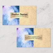 Carte De Visite Bloc de couleur | Aquarelle | Métallique d'or (Devant / Derrière)