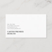 Carte De Visite Bloc de couleur | Art Abstrait | Concepteur intéri (Dos)