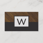 Carte De Visite Bloc de couleur du bois monogramme (Devant)