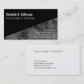 Carte De Visite Bloc de couleur en marbre noir (Devant / Derrière)