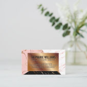 Carte De Visite Bloc de couleur en marbre tendance | Métallique d' (Debout devant)