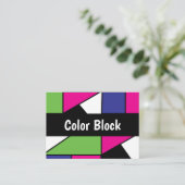 Carte De Visite Bloc de couleur géométrique (Debout devant)