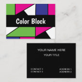 Carte De Visite Bloc de couleur géométrique (Devant / Derrière)