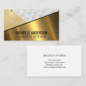 Carte De Visite Bloc de couleur géométrique en bois métallique (Devant / Derrière)