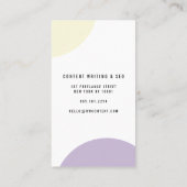 Carte De Visite Bloc de couleur géométrique jaune pastel moderne (Dos)