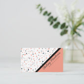 Carte De Visite Bloc de couleur géométrique moderne Terrazzo (Debout devant)