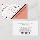 Carte De Visite Bloc de couleur géométrique moderne Terrazzo (Devant / Derrière)