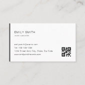 Carte De Visite Bloc de couleur gris foncé QR code (Dos)