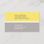 Carte De Visite Bloc de couleur jaune monogramme (Dos)