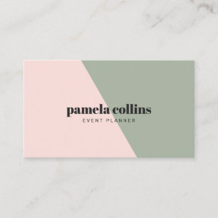 Carte De Visite Bloc de couleur minimaliste rose moderne et élégan