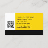 Carte De Visite Bloc de couleur moderne simple jaune blanc et noir (Dos)