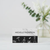 Carte De Visite Bloc de couleur noire en marbre Lover (Debout devant)