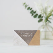 Carte De Visite Bloc de couleur | Papier métallique en pierre (Debout devant)