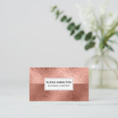Carte De Visite Bloc de couleur rose Gold Foil (Debout devant)