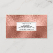 Carte De Visite Bloc de couleur rose Gold Foil (Dos)