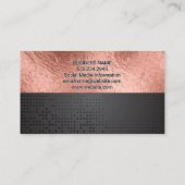 Carte De Visite Bloc de couleur | Rose Gold Foil Black Metallic (Dos)