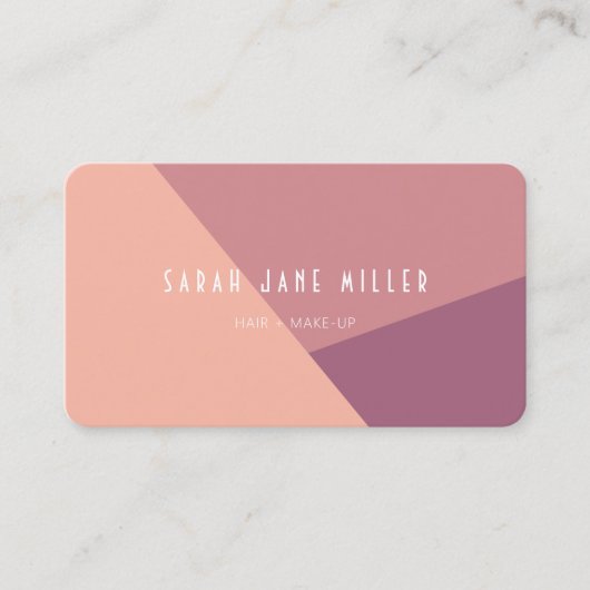 Carte De Visite Bloc de couleur Rose poussiéreux - moderne (Devant)
