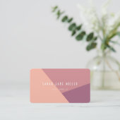 Carte De Visite Bloc de couleur Rose poussiéreux - moderne (Debout devant)