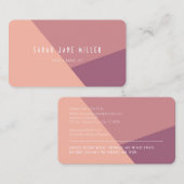 Carte De Visite Bloc de couleur Rose poussiéreux - moderne (Devant / Derrière)