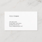 Carte De Visite Bloc de couleur | Textures| Concepteur d'intérieur (Dos)