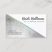 Carte De Visite Bloc de couleurs Holographique Tendance Gras Faux  (Dos)