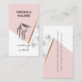 Carte De Visite Bloc de couleurs moderne | Rose | Marbre (Devant / Derrière)