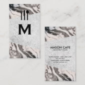 Carte De Visite Bloc de marbre et éclaboussé | Culinaire (Devant / Derrière)