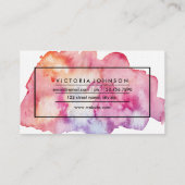 Carte De Visite Bloc des textes d'aquarelle (Dos)