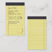 Carte De Visite Bloc-notes juridique (Devant / Derrière)