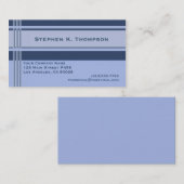 Carte De Visite Bloc professionnel bleu de rayures (Devant / Derrière)