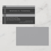 Carte De Visite Bloc professionnel gris de rayures (Devant / Derrière)